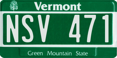 VT license plate NSV471