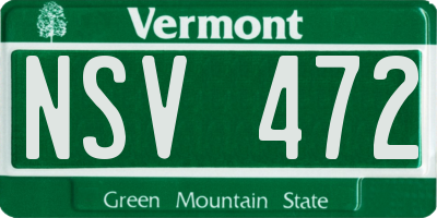 VT license plate NSV472