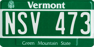 VT license plate NSV473