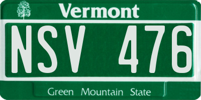 VT license plate NSV476