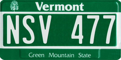 VT license plate NSV477