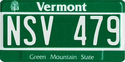VT license plate NSV479