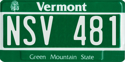 VT license plate NSV481