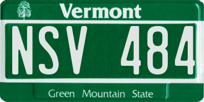 VT license plate NSV484