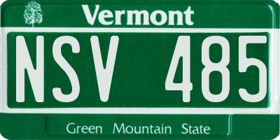 VT license plate NSV485
