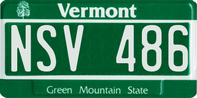 VT license plate NSV486