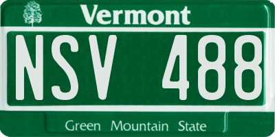 VT license plate NSV488