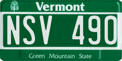 VT license plate NSV490