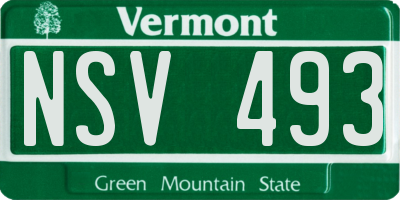 VT license plate NSV493