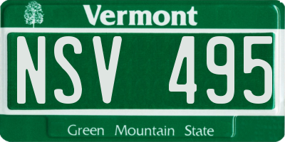 VT license plate NSV495