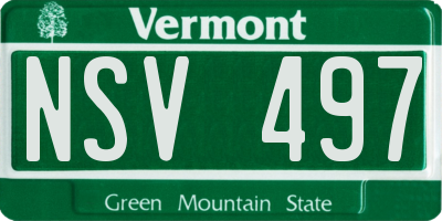 VT license plate NSV497