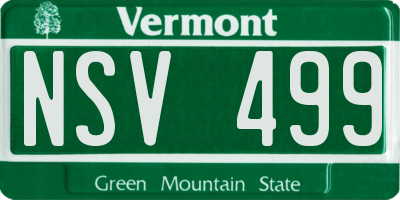 VT license plate NSV499