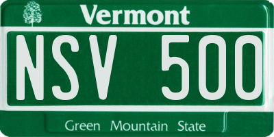 VT license plate NSV500