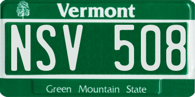VT license plate NSV508