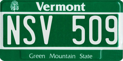 VT license plate NSV509