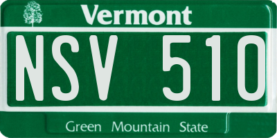 VT license plate NSV510