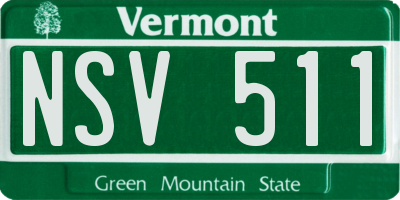 VT license plate NSV511