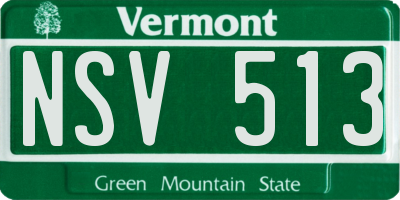 VT license plate NSV513