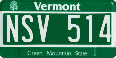 VT license plate NSV514