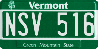 VT license plate NSV516