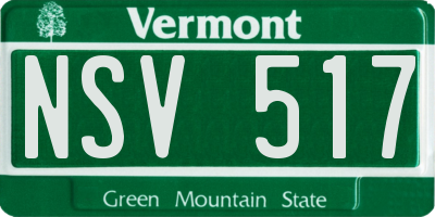 VT license plate NSV517