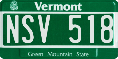 VT license plate NSV518