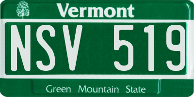 VT license plate NSV519