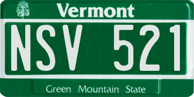 VT license plate NSV521