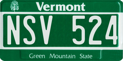 VT license plate NSV524
