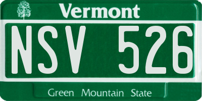 VT license plate NSV526