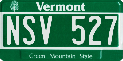 VT license plate NSV527