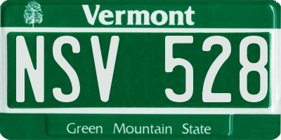 VT license plate NSV528