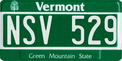 VT license plate NSV529