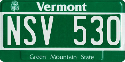 VT license plate NSV530