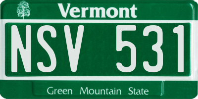 VT license plate NSV531