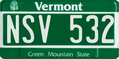 VT license plate NSV532