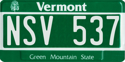 VT license plate NSV537