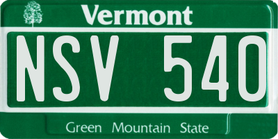 VT license plate NSV540