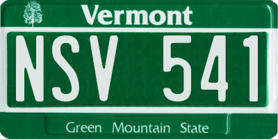 VT license plate NSV541