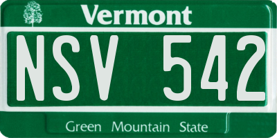 VT license plate NSV542