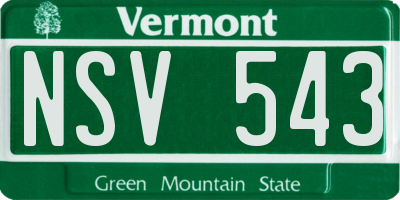 VT license plate NSV543