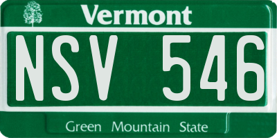 VT license plate NSV546