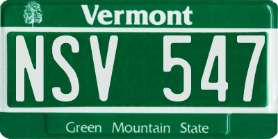 VT license plate NSV547