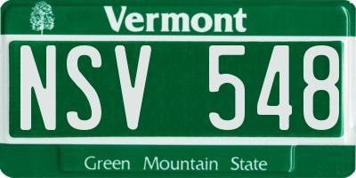 VT license plate NSV548
