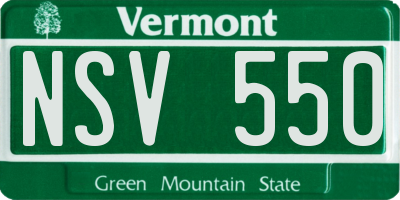 VT license plate NSV550