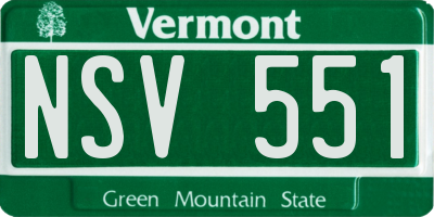 VT license plate NSV551