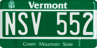 VT license plate NSV552