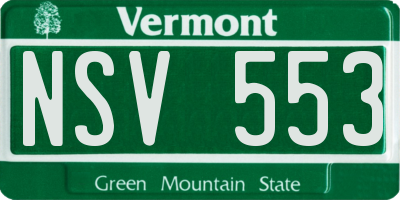 VT license plate NSV553