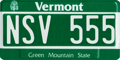 VT license plate NSV555