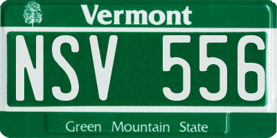 VT license plate NSV556